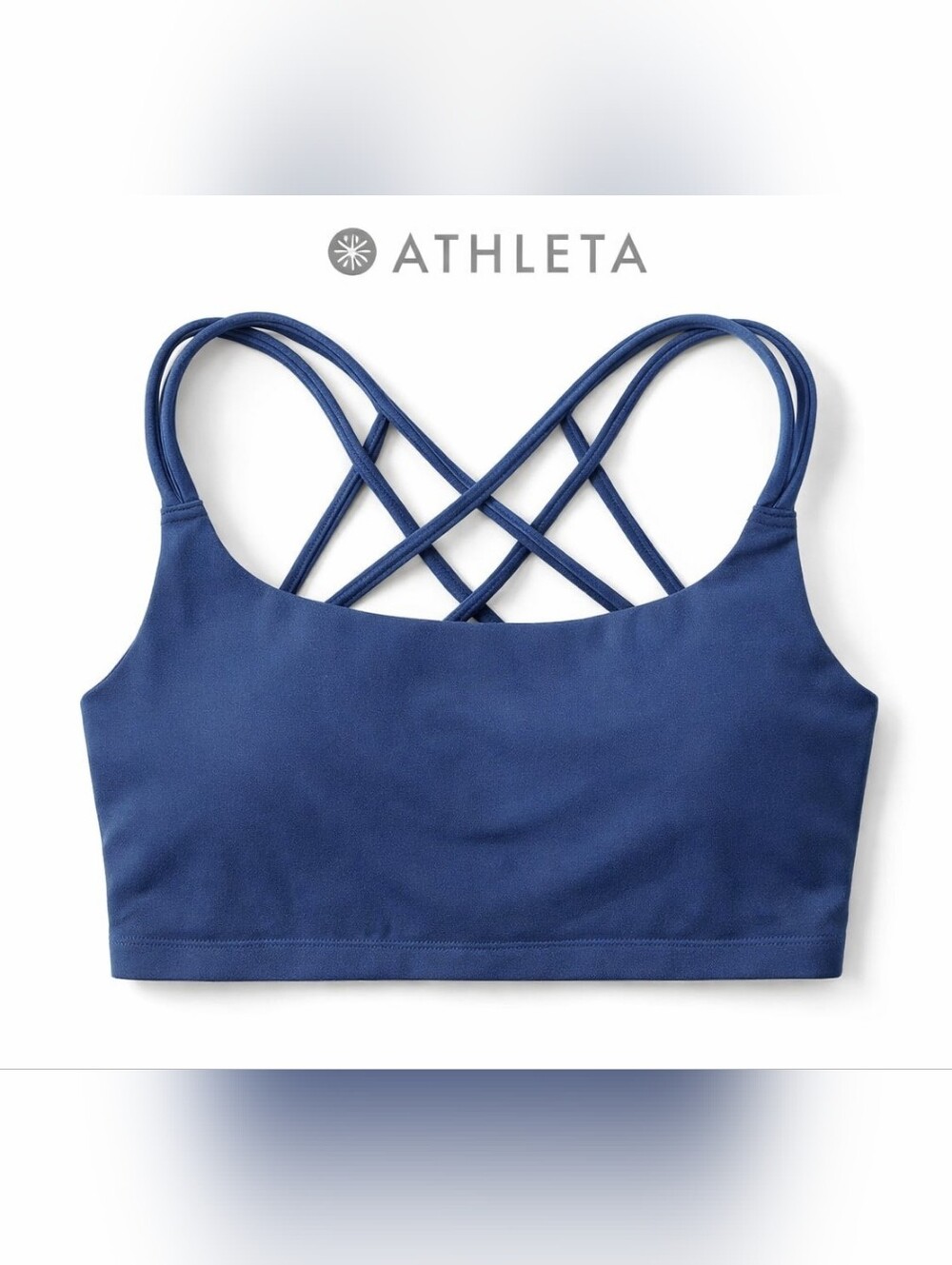 Athleta Blue Solace Crisscross Strappy Sports Bra With Pads Size M